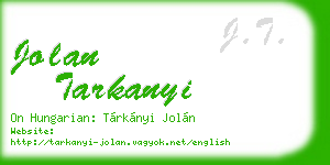 jolan tarkanyi business card